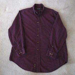 Vintage Mens Lands' End long-sleeve, button-down flannel shirt